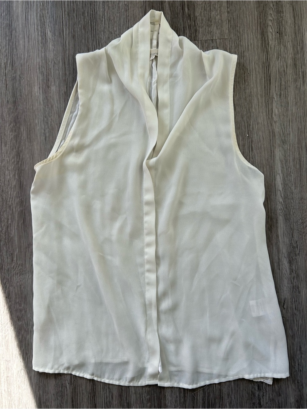 Sleeveless Cream V-Neck Blouse - monk and Lou (Plenty)